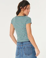 Ribbed Short-Sleeve Icon Henley