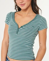 Ribbed Short-Sleeve Icon Henley