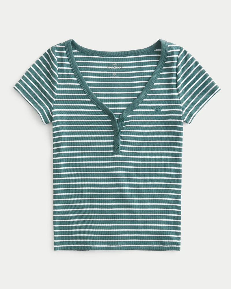 Ribbed Short-Sleeve Icon Henley