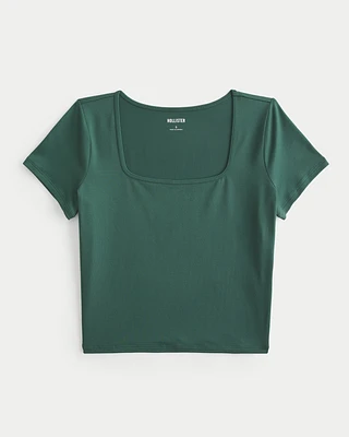 Seamless Fabric Square-Neck Baby Tee