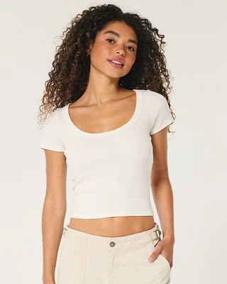Ribbed Scoop Top