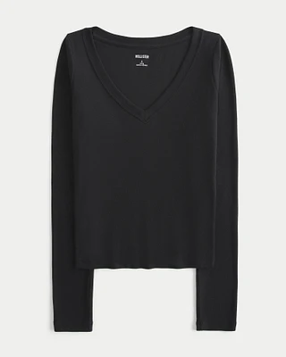 Long-Sleeve V-Neck Top