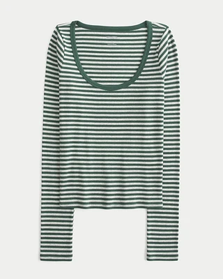 Ribbed Scoop Top