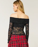 All-Over Lace Off-the-Shoulder Top