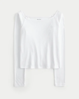 Long-Sleeve Off-the-Shoulder Top