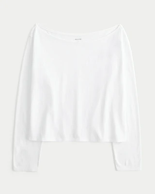Easy Long-Sleeve Off-the-Shoulder Top