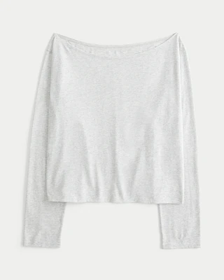 Easy Long-Sleeve Off-the-Shoulder Top