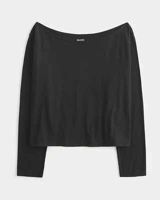 Easy Long-Sleeve Off-the-Shoulder Top