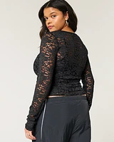 All-Over Lace Crew Top