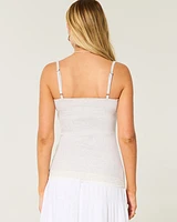 Ribbed Lace Trim Cami