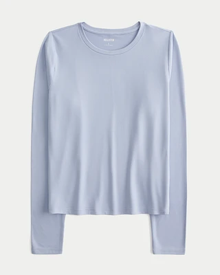 Soft Stretch Seamless Fabric Crew Top