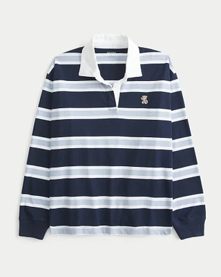 Easy Teddy Bear Graphic Rugby Polo