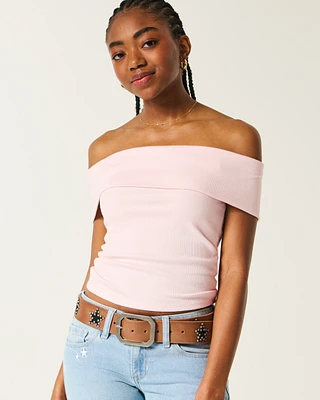 Foldover Off-the-Shoulder Top