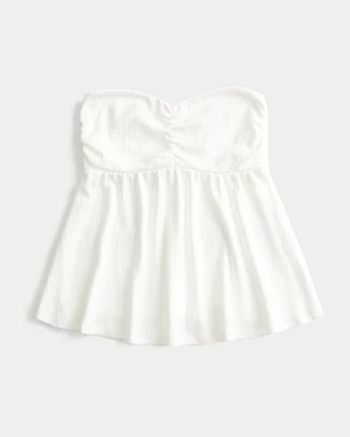 Easy Strapless Pointelle Babydoll Top