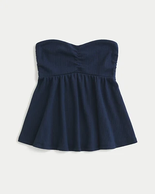 Easy Strapless Pointelle Babydoll Top