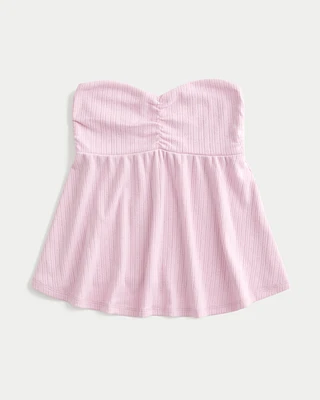 Easy Strapless Pointelle Babydoll Top