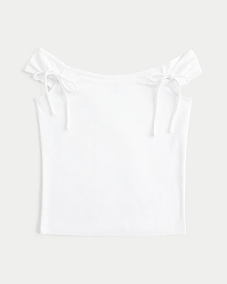 Off-the-Shoulder Tie Sleeve Top