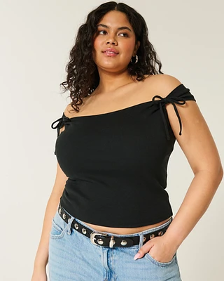 Off-the-Shoulder Tie Sleeve Top