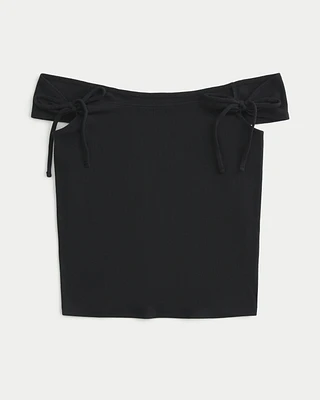 Off-the-Shoulder Tie Sleeve Top