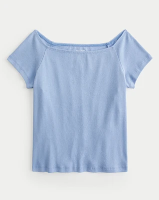 Body Skimming Off-the-Shoulder T-Shirt