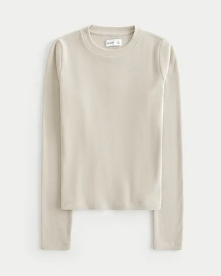 Cozy Ribbed Seamless Fabric Long-Sleeve Top