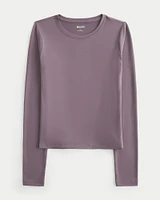 Seamless Fabric Long-Sleeve Crew Top