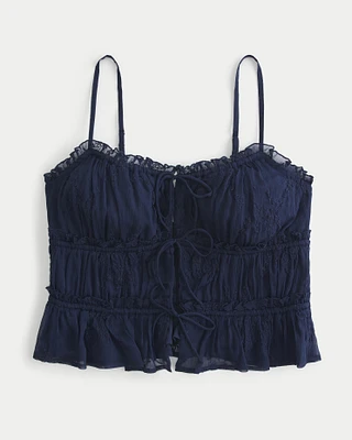 Tie-Front Ruffle Cami