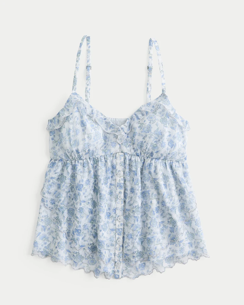 Easy Crinkle Chiffon Babydoll Top