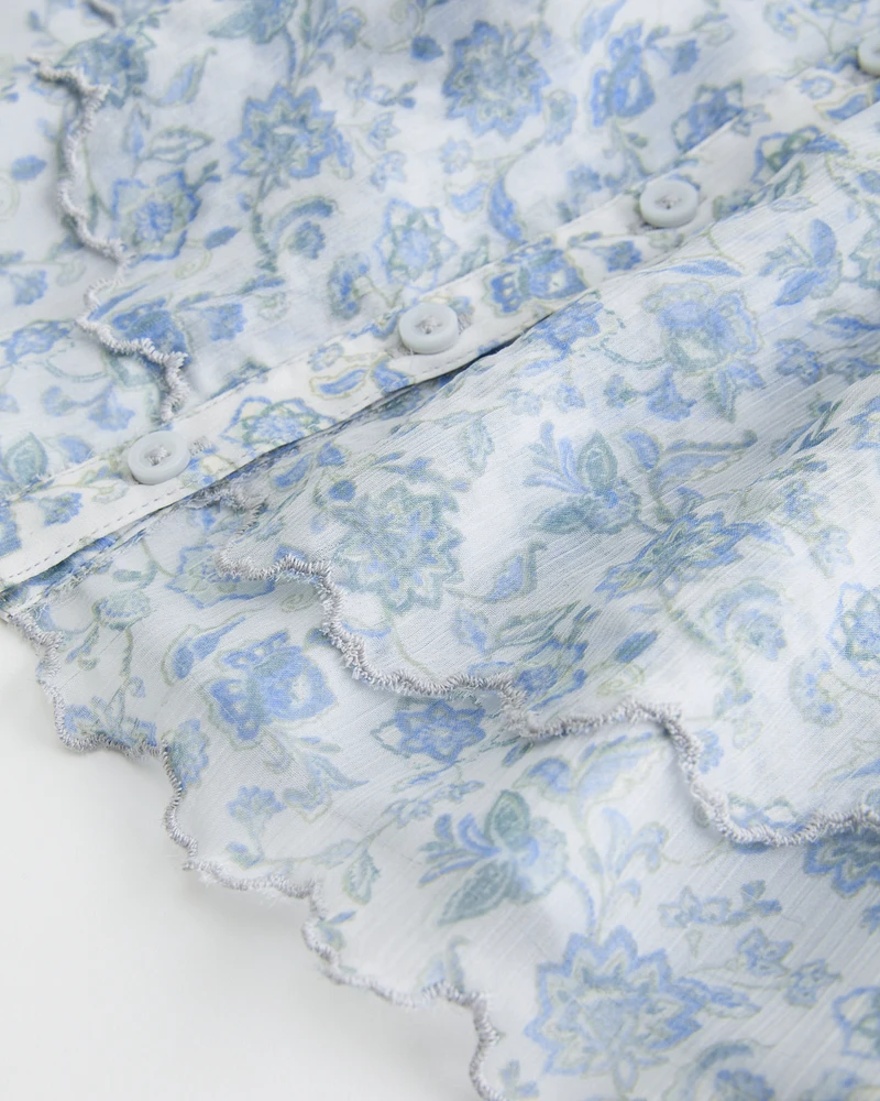 Easy Crinkle Chiffon Babydoll Top