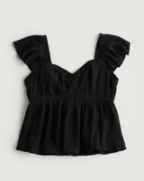 Flutter Sleeve Babydoll Top