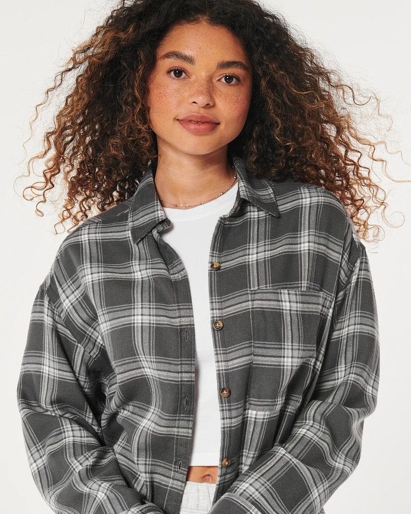 Easy Plaid Button-Through Shirt