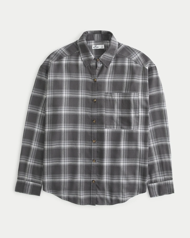 Easy Plaid Button-Through Shirt