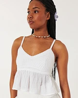 Easy Crochet-Style Gauze Babydoll Top