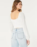 Long-Sleeve Ruched Top