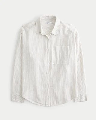 Oversized Linen-Blend Shirt