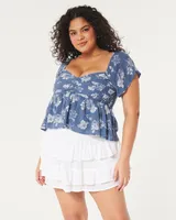 Ruched Babydoll Top