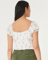 Smocked Waist On-or-Off-Shoulder Top