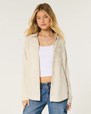 Oversized Linen-Blend Shirt