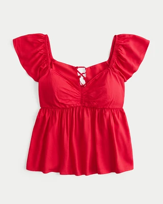 Easy Flutter Sleeve Babydoll Top