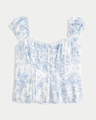 Off-the-Shoulder Pintuck Blouse