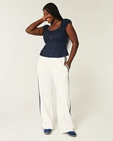 Off-the-Shoulder Pintuck Blouse