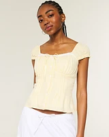 Off-the-Shoulder Pintuck Blouse
