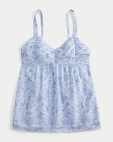 Easy Ruched Chiffon Babydoll Top