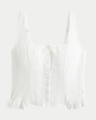 Eyelet Button-Through Blouse
