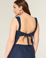 Linen-Blend Open-Back Top