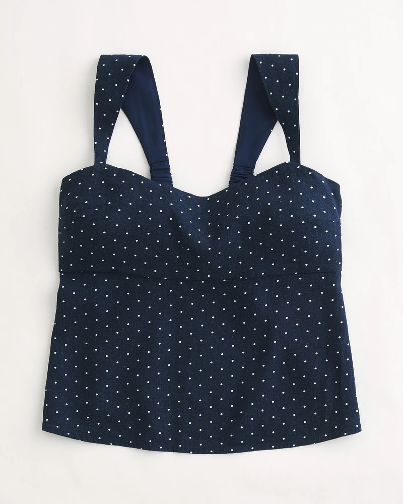 Linen-Blend Open-Back Top