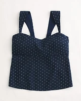 Linen-Blend Open-Back Top