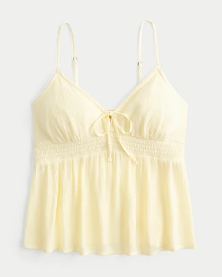 Easy Stitched Trim Babydoll Top