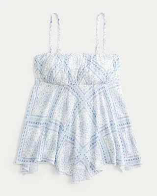 Strapless Handkerchief Hem Top