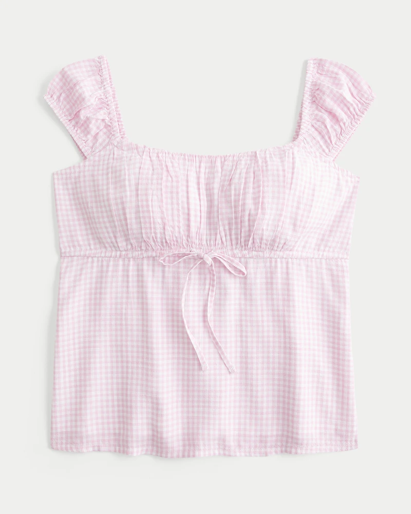 On/Off-the-Shoulder Scoop Babydoll Top
